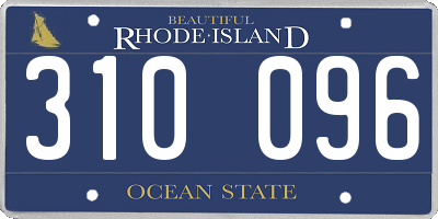 RI license plate 310096