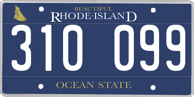 RI license plate 310099