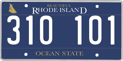 RI license plate 310101
