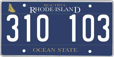 RI license plate 310103
