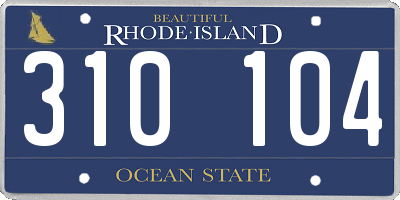RI license plate 310104