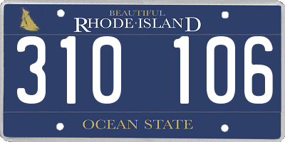 RI license plate 310106