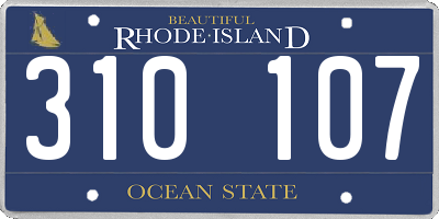 RI license plate 310107