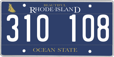 RI license plate 310108