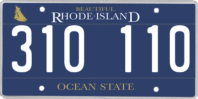 RI license plate 310110