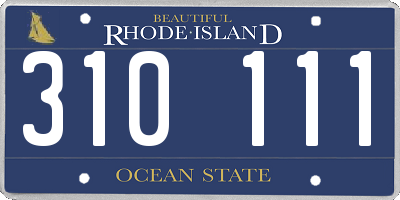 RI license plate 310111