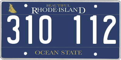 RI license plate 310112