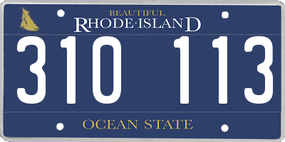 RI license plate 310113