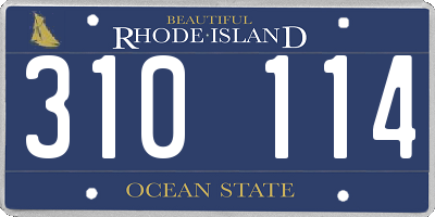 RI license plate 310114