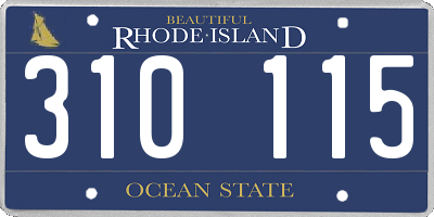 RI license plate 310115
