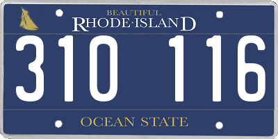 RI license plate 310116