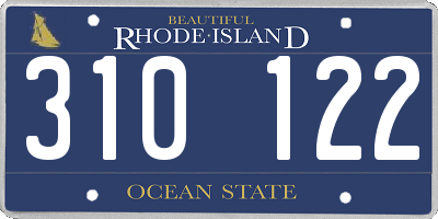 RI license plate 310122