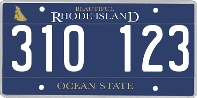 RI license plate 310123