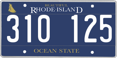 RI license plate 310125
