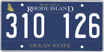 RI license plate 310126