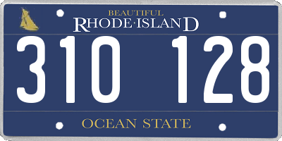 RI license plate 310128