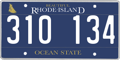 RI license plate 310134