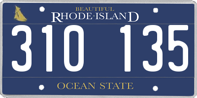 RI license plate 310135