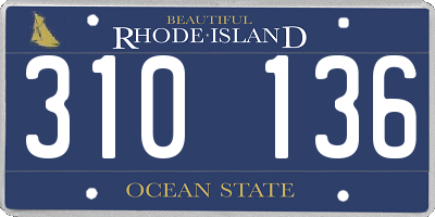RI license plate 310136