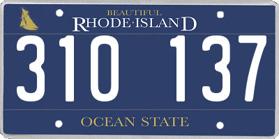 RI license plate 310137
