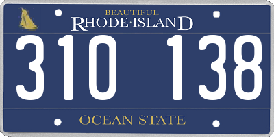 RI license plate 310138