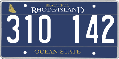 RI license plate 310142