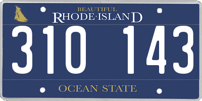 RI license plate 310143