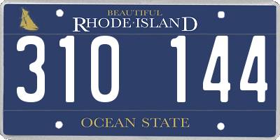 RI license plate 310144