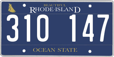 RI license plate 310147
