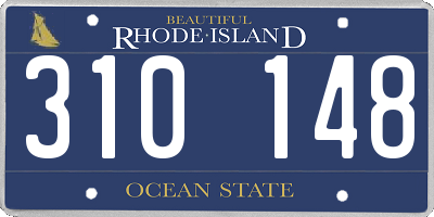 RI license plate 310148