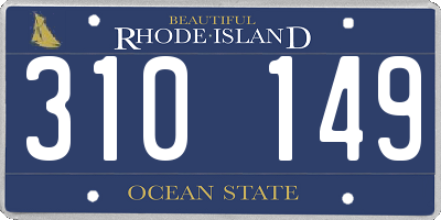 RI license plate 310149