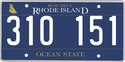 RI license plate 310151