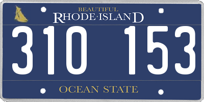 RI license plate 310153