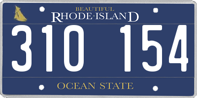 RI license plate 310154