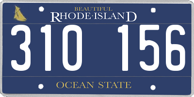 RI license plate 310156
