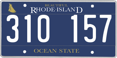 RI license plate 310157