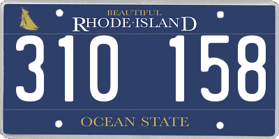 RI license plate 310158