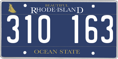 RI license plate 310163