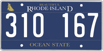 RI license plate 310167