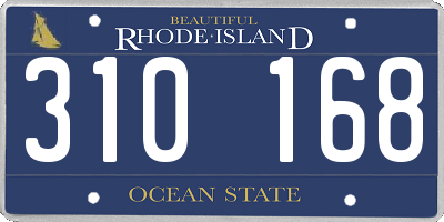 RI license plate 310168