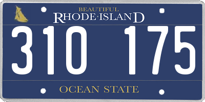 RI license plate 310175
