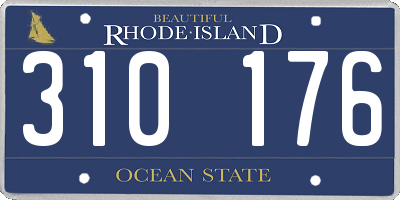 RI license plate 310176