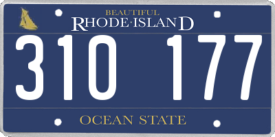 RI license plate 310177