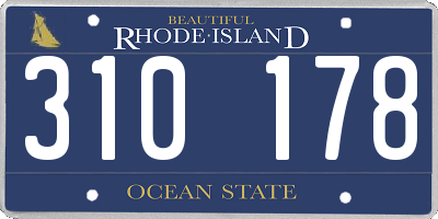 RI license plate 310178