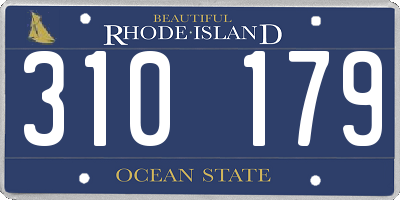 RI license plate 310179