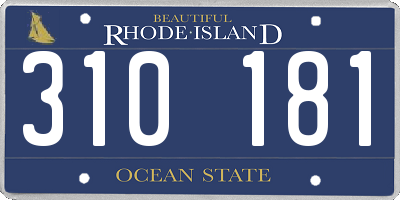RI license plate 310181