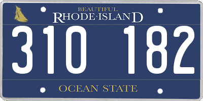RI license plate 310182