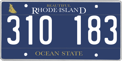 RI license plate 310183