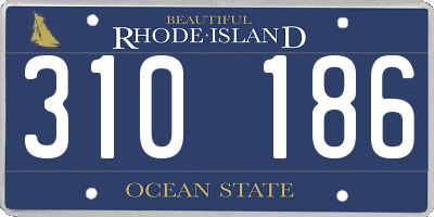 RI license plate 310186