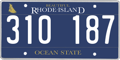 RI license plate 310187